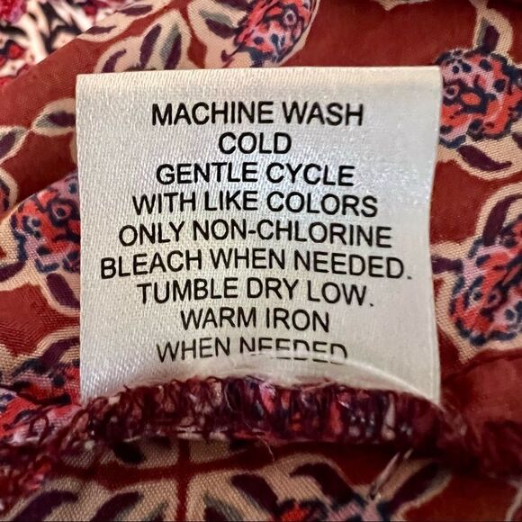 Altar'd State red pink boho tribal floral print short sleeve shift dress medium - Picture 8 of 8